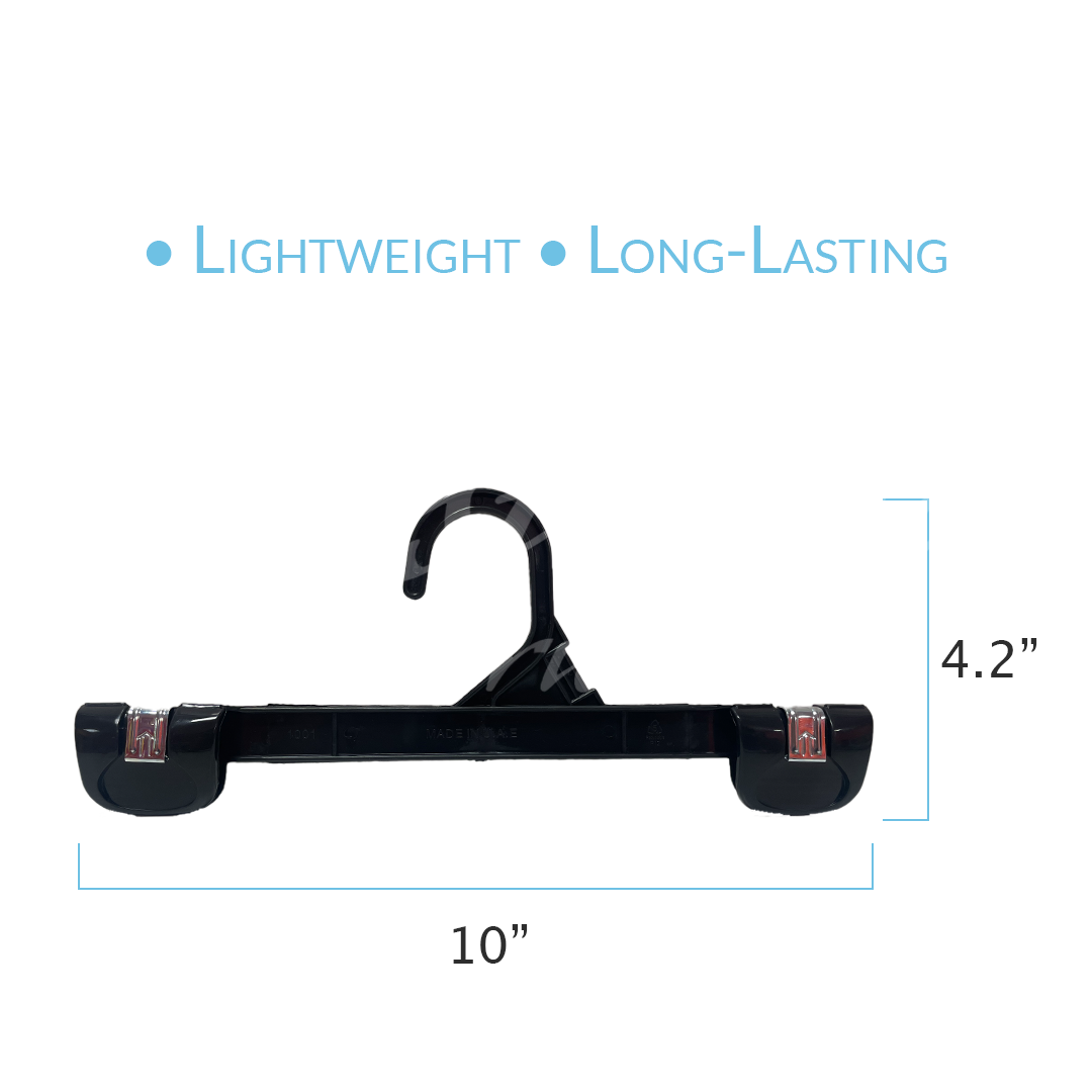 10 INCH PLASTIC BOTTOM HANGERS WITH METAL CLIPS 500 BOX - NB 1001
