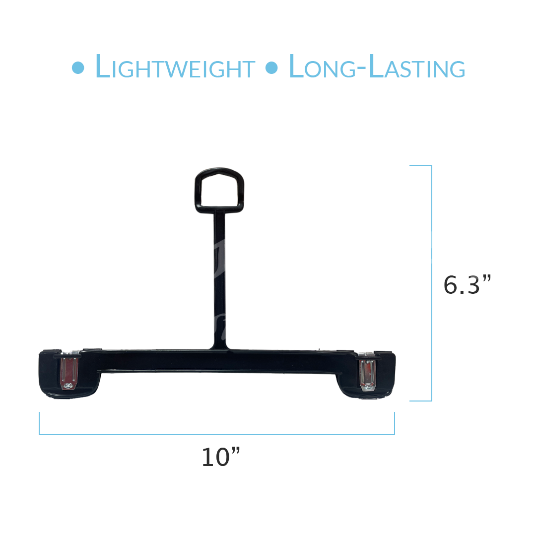10 INCH PLASTIC BOTTOM HANGERS WITH LOOP & METAL CLIPS 500 BOX - NB 1100