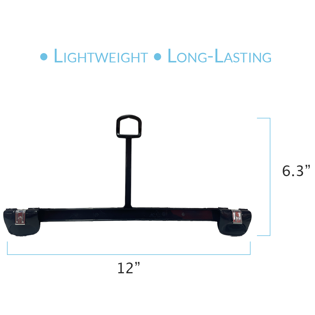 12 INCH PLASTIC BOTTOM HANGERS WITH LOOP & METAL CLIPS 500 BOX - NB 1102 - Ethic Solutions -