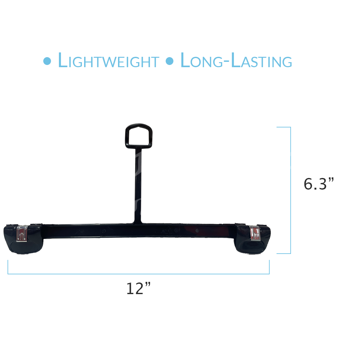12 INCH PLASTIC BOTTOM HANGERS WITH LOOP & METAL CLIPS 500 BOX - NB 1102