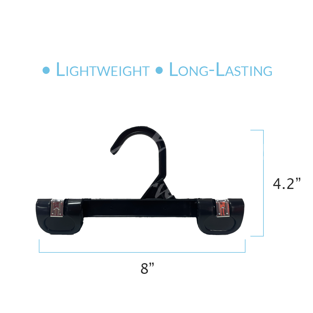 8 INCH PLASTIC BOTTOM HANGERS WITH METAL CLIPS 500 BOX - NB KS 1004