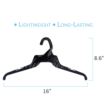 16 INCH PLASTIC TOP HANGERS 500 BOX - NB KS 16