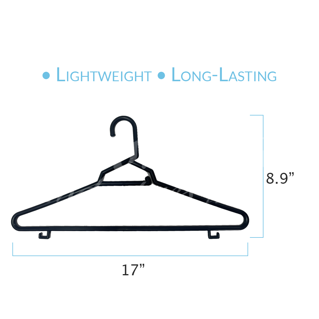17 INCH PLASTIC ROUND TOP HANGERS 250 BOX - NB KSS 17