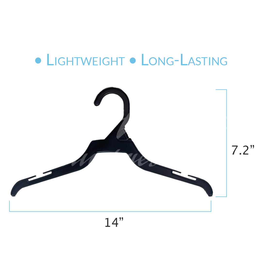 14 INCH PLASTIC TOP HANGERS 500 BOX - NB 227
