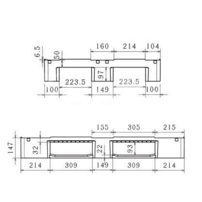 Euro Pallet – Ventilated Surface with Skid Runners (Model: PL120815)