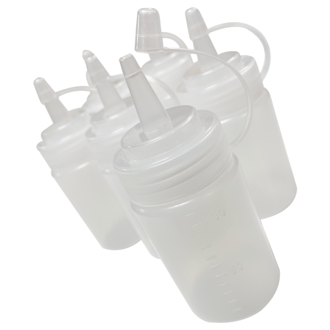 Squeeze Bottles – 120ml / 4oz Plastic Condiment Dispensers with Caps for Ketchup, Mustard, Sauces, Oil & More – Refillable & Easy to Use