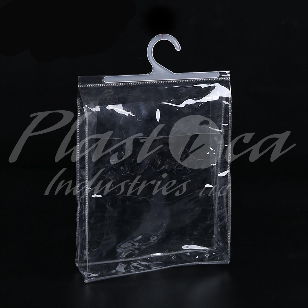 T-Shirt & Shirt Packing Bags with Hanging Hook – Plastic Garment Cover Bags, Hanger Type Apparel Packaging, Custom Sizes & Designs