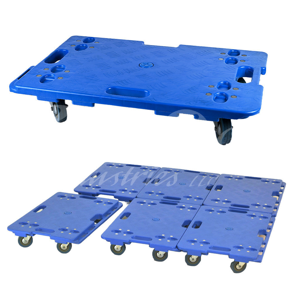 Heavy Duty Modular Plastic Floor Dolly 600x400x150mm – 150KG Load Capacity with 360° Swivel Wheels for Warehouse & Transport