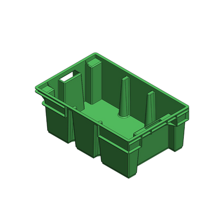 Vegetable / Date Crate with Post Storage Crate Storage Box Organizer Bin Stackable Basket Heavy Duty Reinforced Walls Anti-Slip Grid Base UV Stabilized Fade-Resistant Easy Handling for Vegetables Food Storage Transport – 580 x 380 x 220 mm 49 Liters - Ethic Solutions -