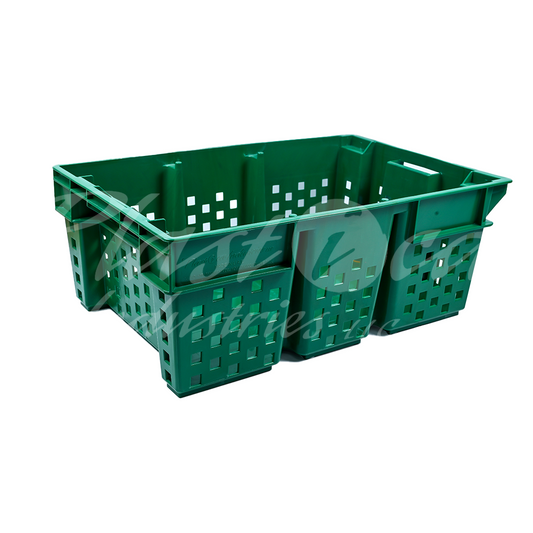 Plastic Storage Crate 580x380x220mm Stackable Nestable Ventilated  Date Crate, Fruit Heavy Duty
