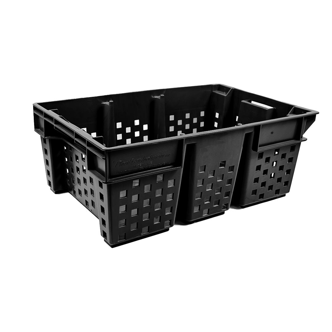 Vegetable / Date Crate with Post Storage Crate Storage Box Organizer Bin Stackable Basket Heavy Duty Reinforced Walls Anti-Slip Grid Base UV Stabilized Fade-Resistant Easy Handling for Vegetables Food Storage Transport – 580 x 380 x 220 mm 49 Liters - Ethic Solutions -