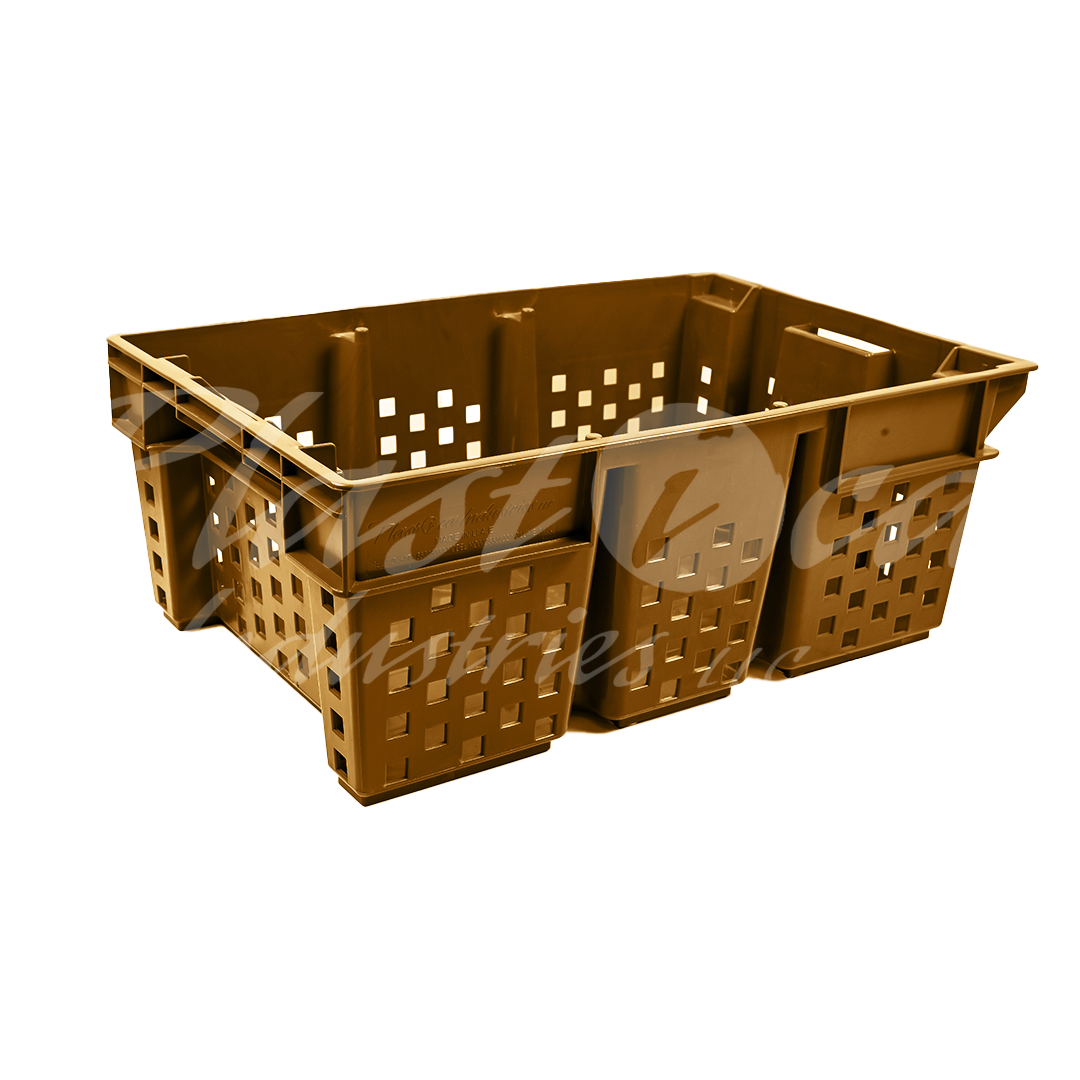 Plastic Storage Crate 580x380x220mm Stackable Nestable Ventilated  Date Crate, Fruit Heavy Duty