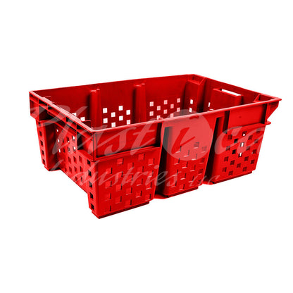 Plastic Storage Crate 580x380x220mm Stackable Nestable Ventilated  Date Crate, Fruit Heavy Duty