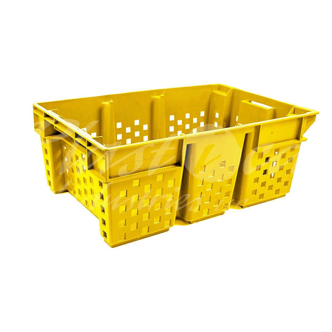 Plastic Storage Crate 580x380x220mm Stackable Nestable Ventilated  Date Crate, Fruit Heavy Duty