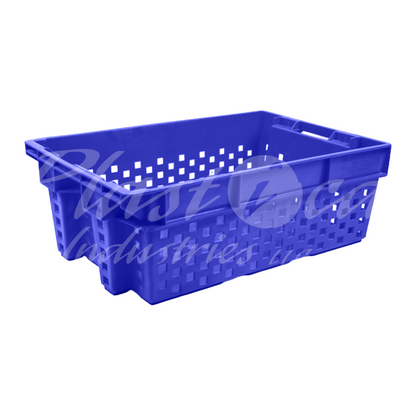 Plastic Storage Crate 580x380x220mm Stackable Nestable Ventilated Vegetable Crate Heavy Duty