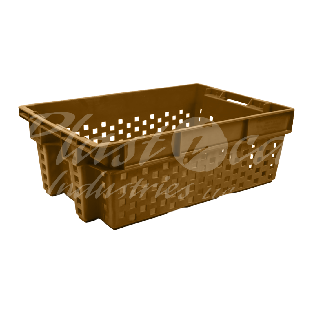 Plastic Storage Crate 580x380x220mm Stackable Nestable Ventilated Vegetable Crate Heavy Duty