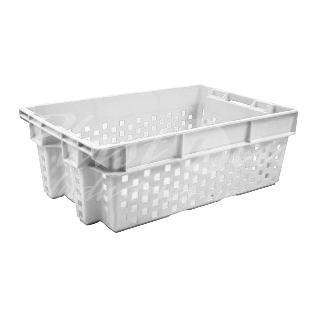 Plastic Storage Crate 580x380x220mm Stackable Nestable Ventilated Vegetable Crate Heavy Duty
