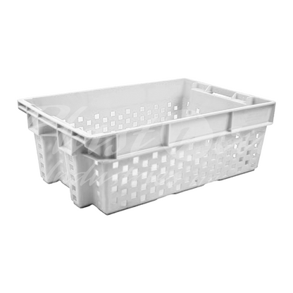 Plastic Storage Crate 580x380x220mm Stackable Nestable Ventilated Vegetable Crate Heavy Duty
