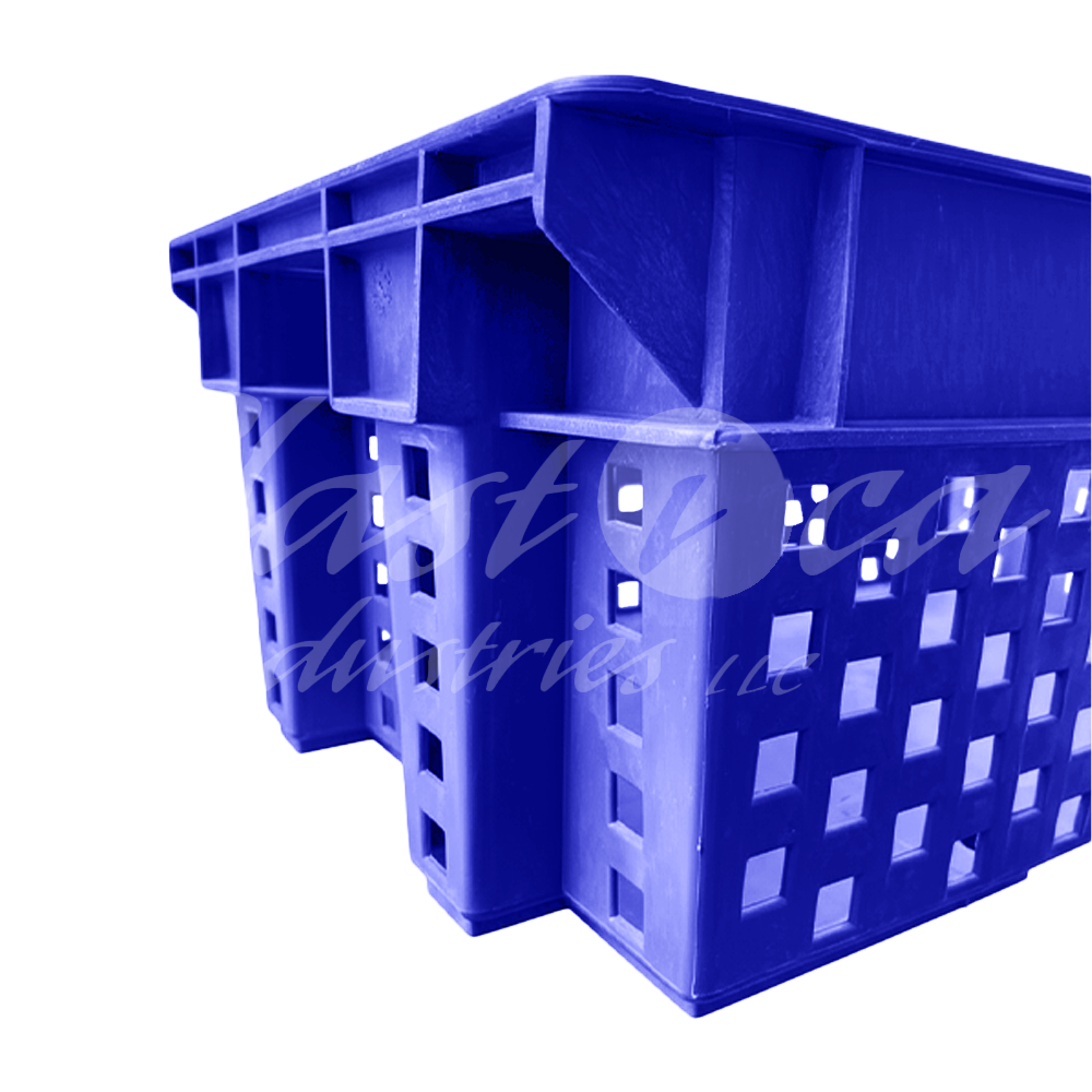 Plastic Storage Crate 580x380x220mm Stackable Nestable Ventilated Vegetable Crate Heavy Duty