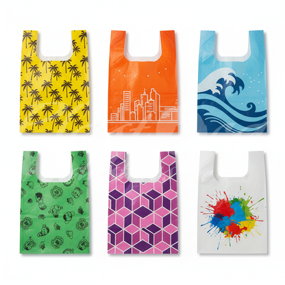Vest Cut Bags | T-Shirt Bags / Shopping Bags | Plastic Carrier Bags – Customized Sizes & Designs