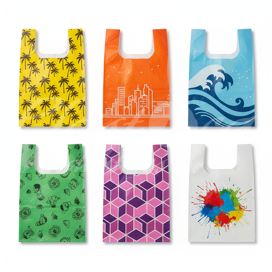 Vest Cut Bags | T-Shirt Bags / Shopping Bags | Plastic Carrier Bags – Customized Sizes & Designs